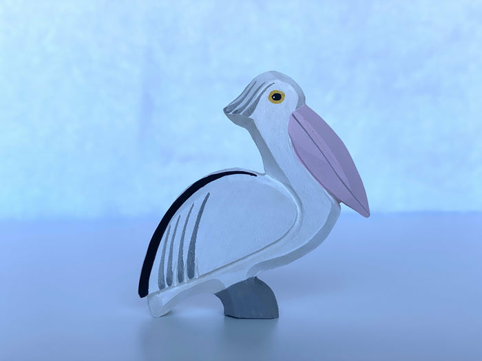 Hand Carved Wooden Pelican Toy set of 3