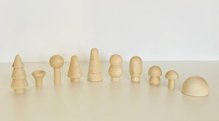 Natural Wooden mushroom Forest Set