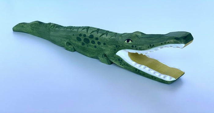 Hand Carved Wooden Alligator Toy