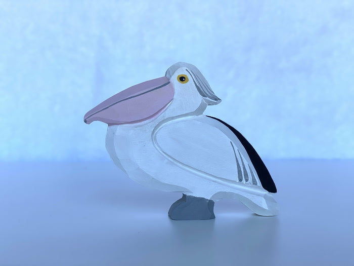 Hand Carved Wooden Pelican Toy set of 3
