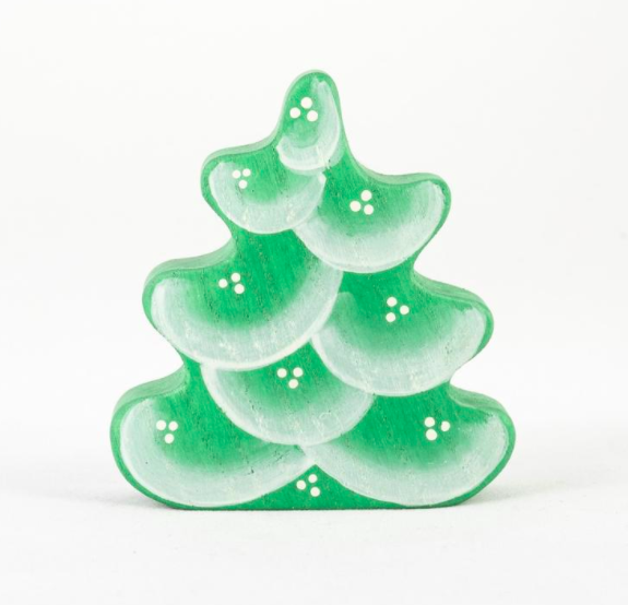 Handmade Wooden Small Christmas Tree with the snow