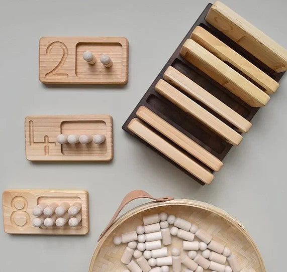Wooden Number Trays for Counting