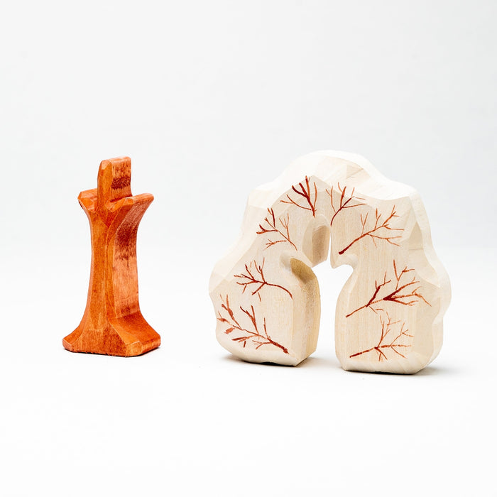 Hand carved Small World Winter Play Tree