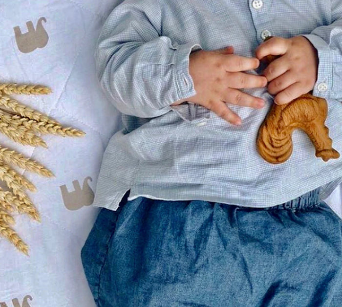 Organic Wooden Rattle toy Proud Rooster