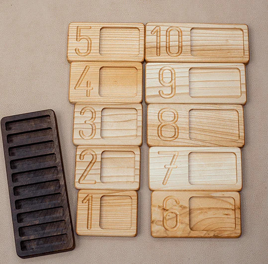 Wooden Number Trays for Counting