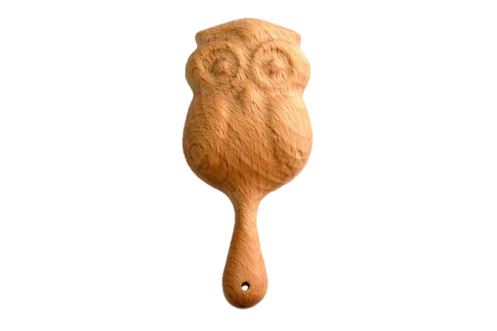 Organic Wooden Rattle toy Owl