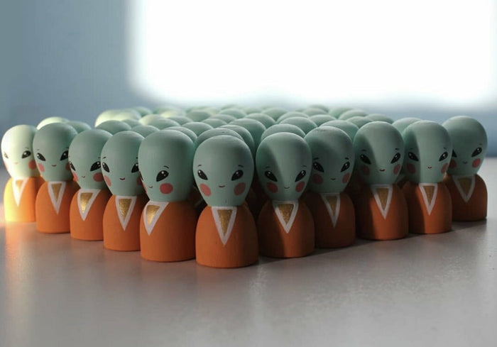 Gnezdo UFO with Alien Wooden Toy