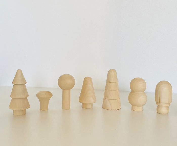 Natural Wooden mushroom Forest Set