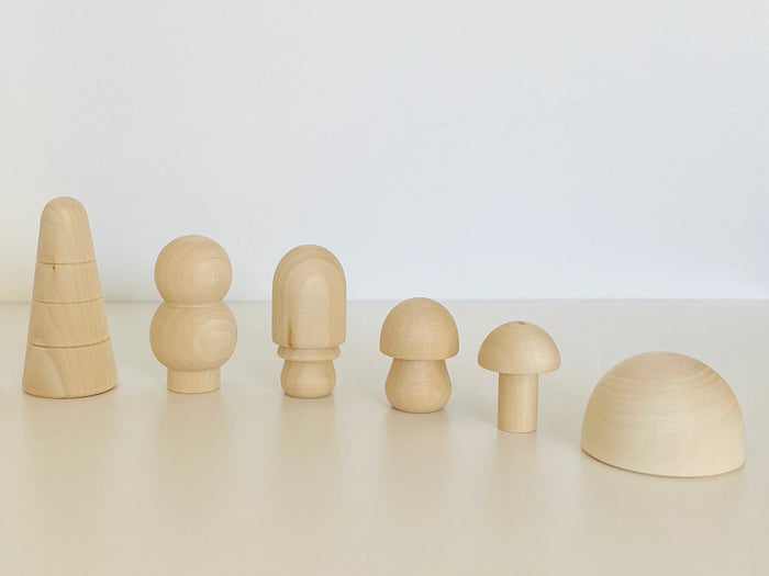 Natural Wooden mushroom Forest Set