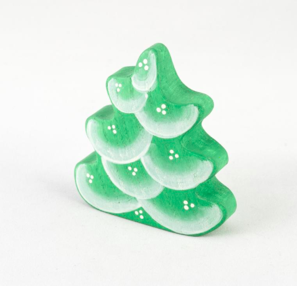 Handmade Wooden Small Christmas Tree with the snow