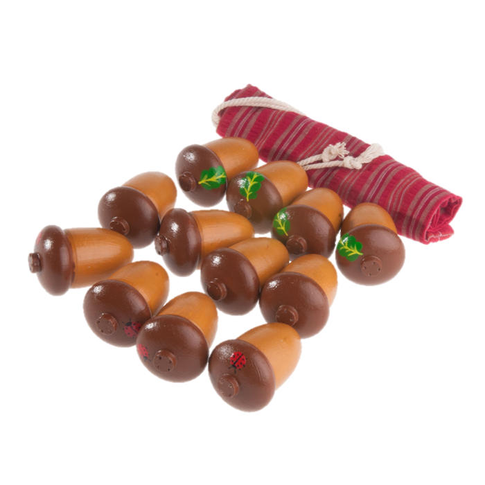 Montessori Wooden Counting Acorns — Set of 12