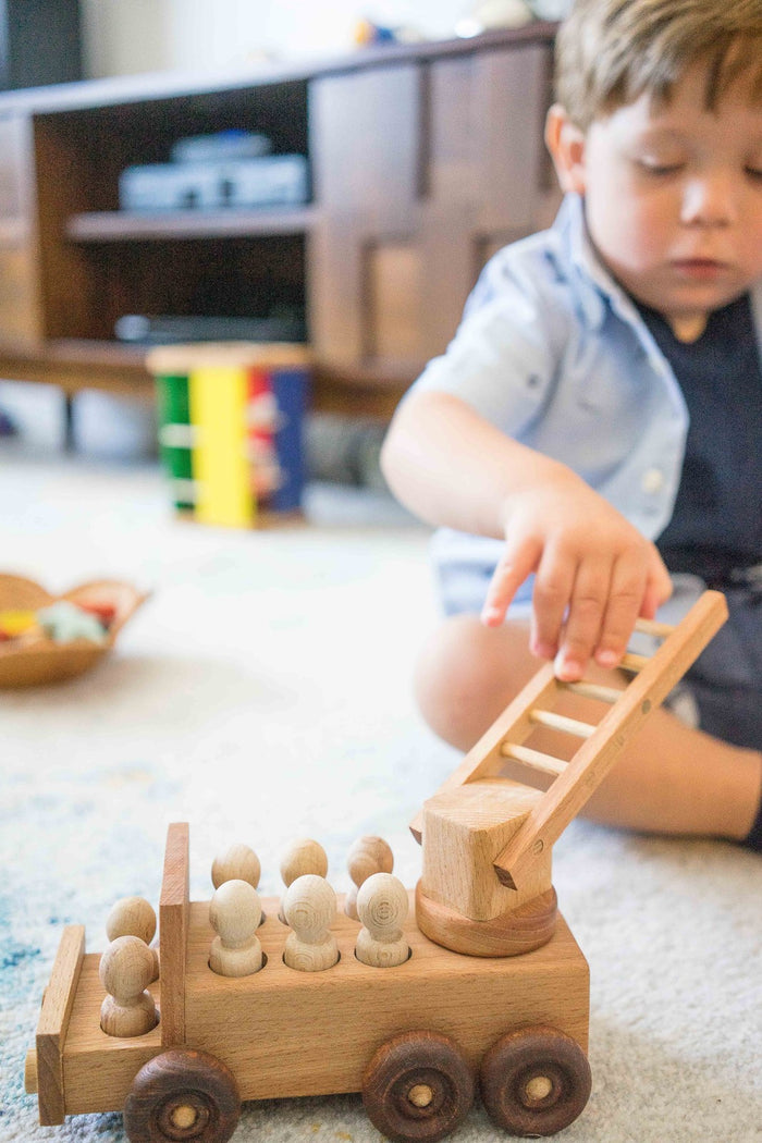 Wooden Fire Truck Toy