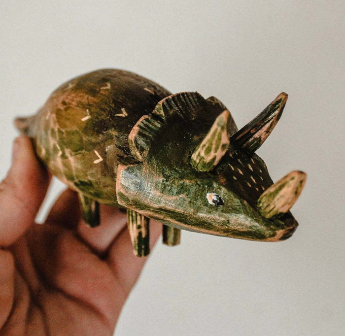 Hand Carved Wooden Dinosaur Toy