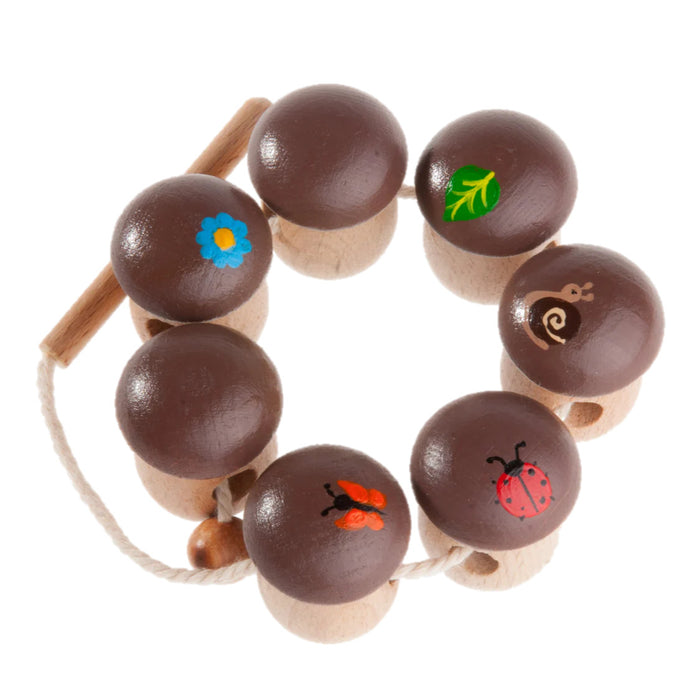 Mushroom Wooden Lacing Toy For Toddlers