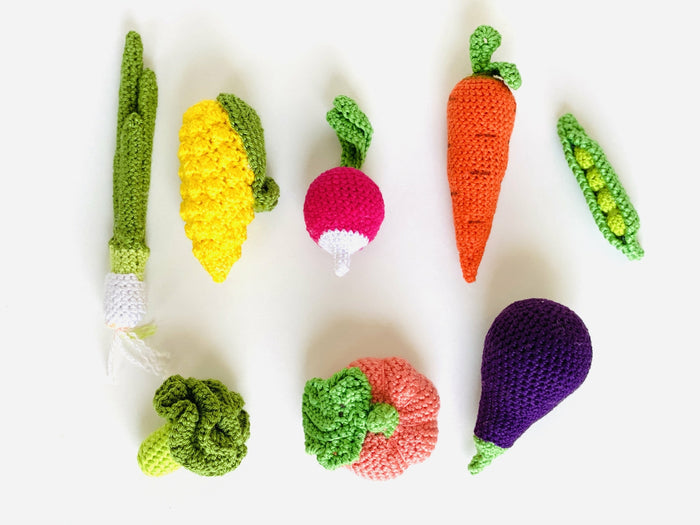 Crochet Vegetables set with a bag