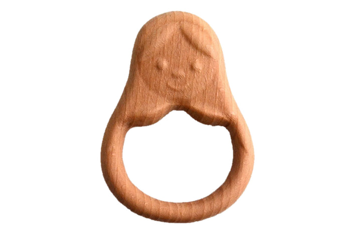 Organic Wooden Rattle-Teether Doll
