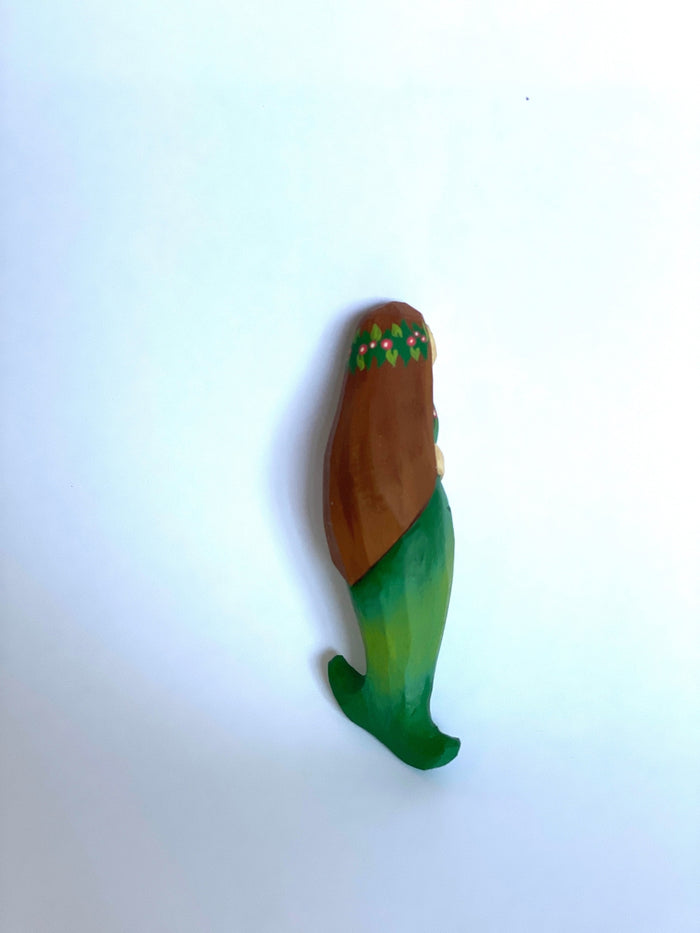 Hand-Carved Wooden Mermaid