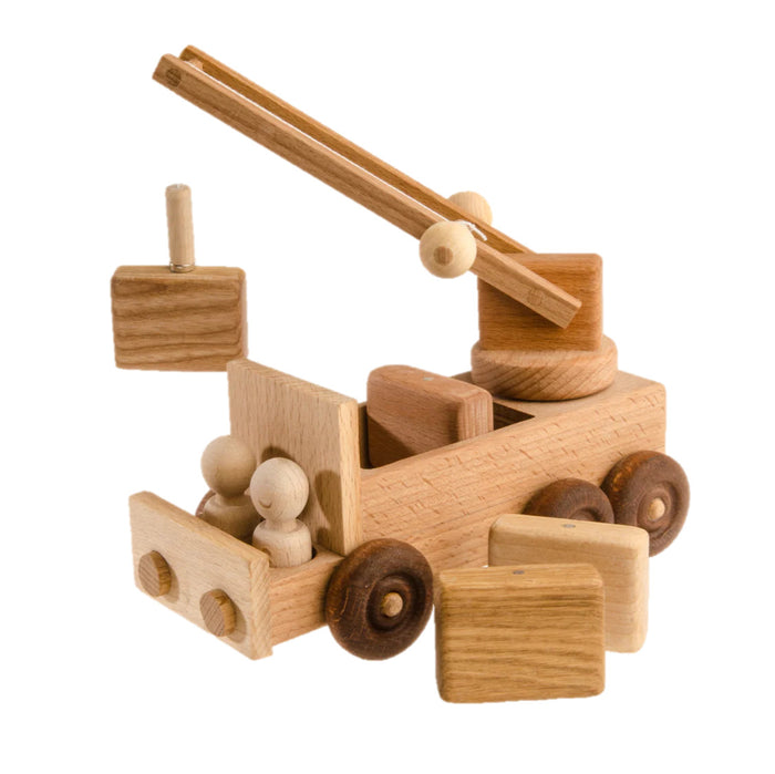 Wooden Crane Toy Truck
