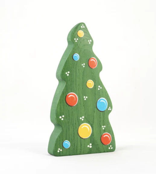 Wooden Christmas tree toy with ornaments
