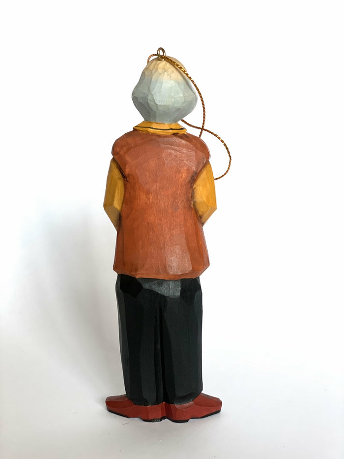 Hand-Carved Wooden Christmas Ornament Grandpa