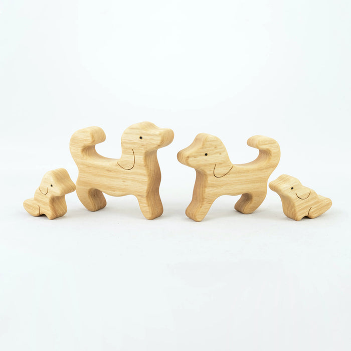 Waldorf Wooden Dogs family of 4 puzzle set