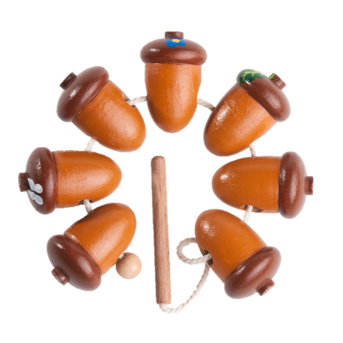 Montessori Wooden Acorn Lacing Toy for Toddlers