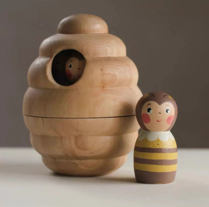 Wooden Beehive and Bees Toy