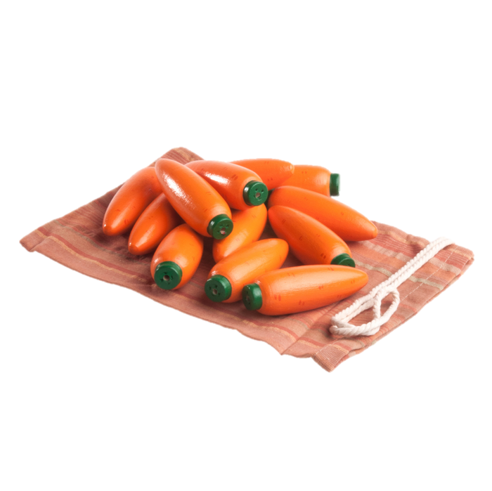 Educational Carrots Counters Play set of 12 in linen bag