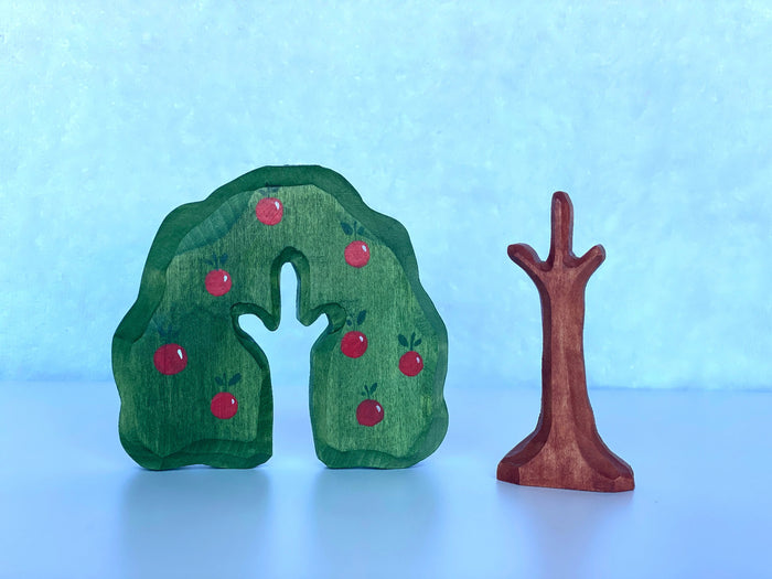Wooden Hand Carved Apple Tree Toy