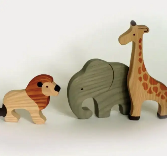 Safari Animals Set of 3 – Lion, Giraffe, and Elephant