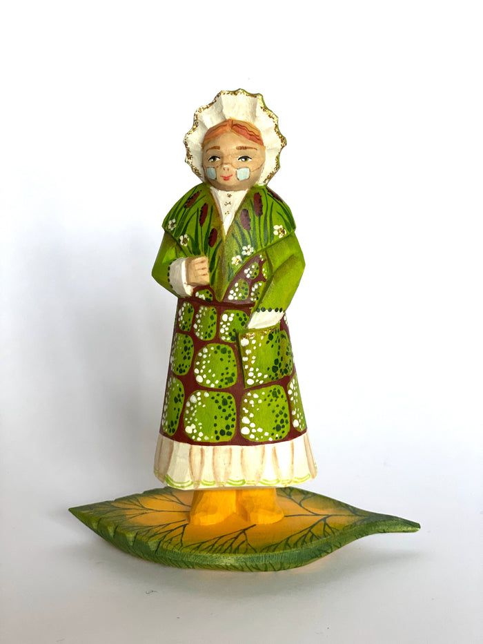 Hand carved Wooden Christmas Ornament Forest Lady