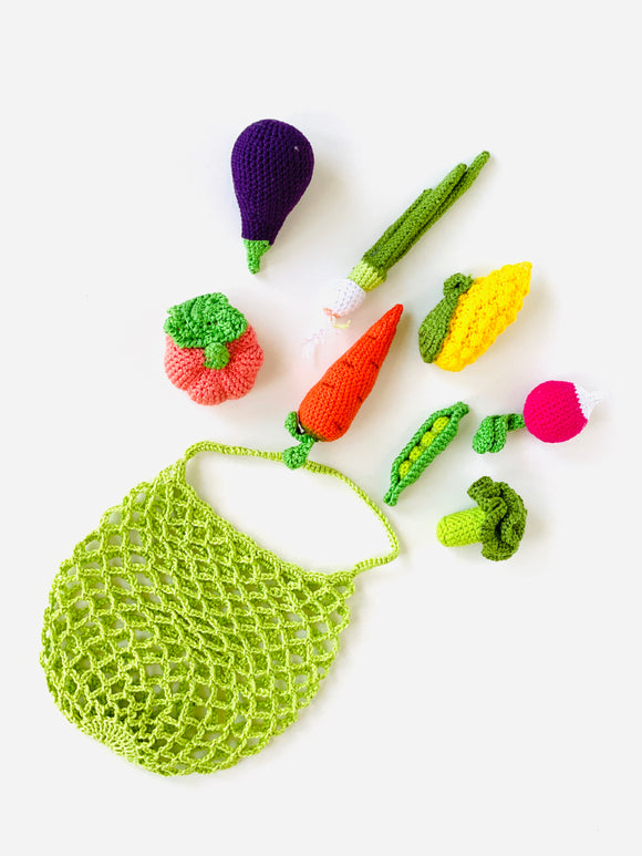 Crochet Vegetables set with a bag