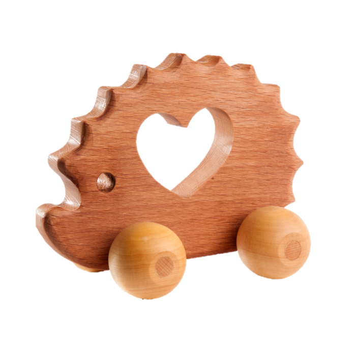 Wooden Handmade Hedgehog Push toy - PoppyBabyCo