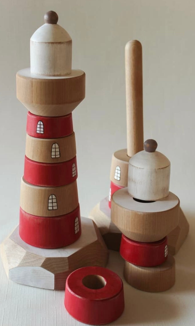 Wooden Large Lighthouse Stacker