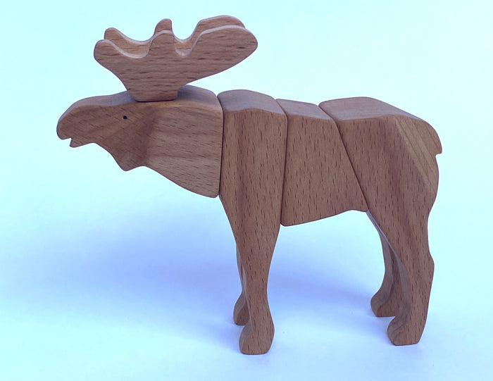 Handmade Wooden Moose Toy