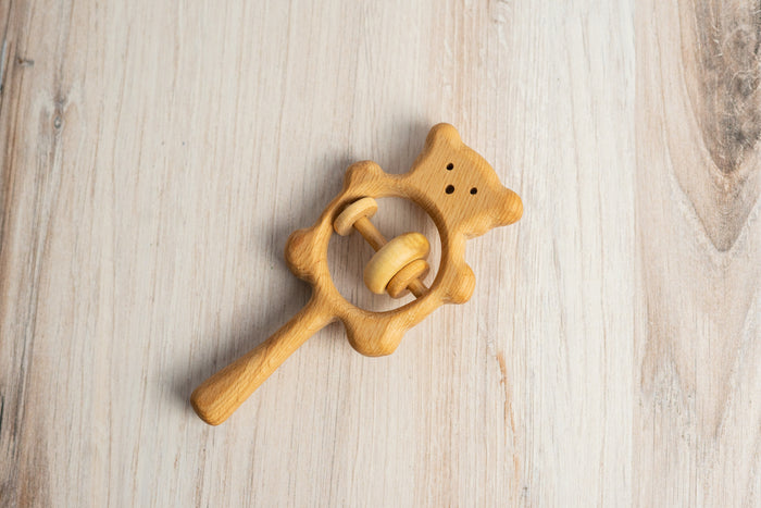 Organic Wooden Rattle toy Bear