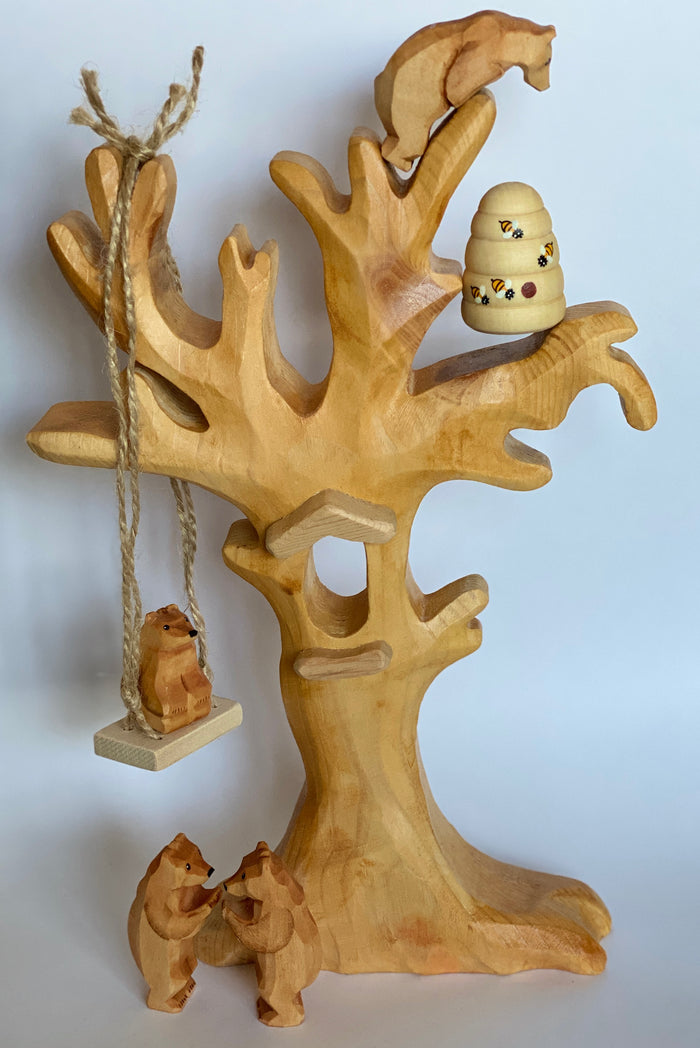 Wooden Beehive Figurine Toy