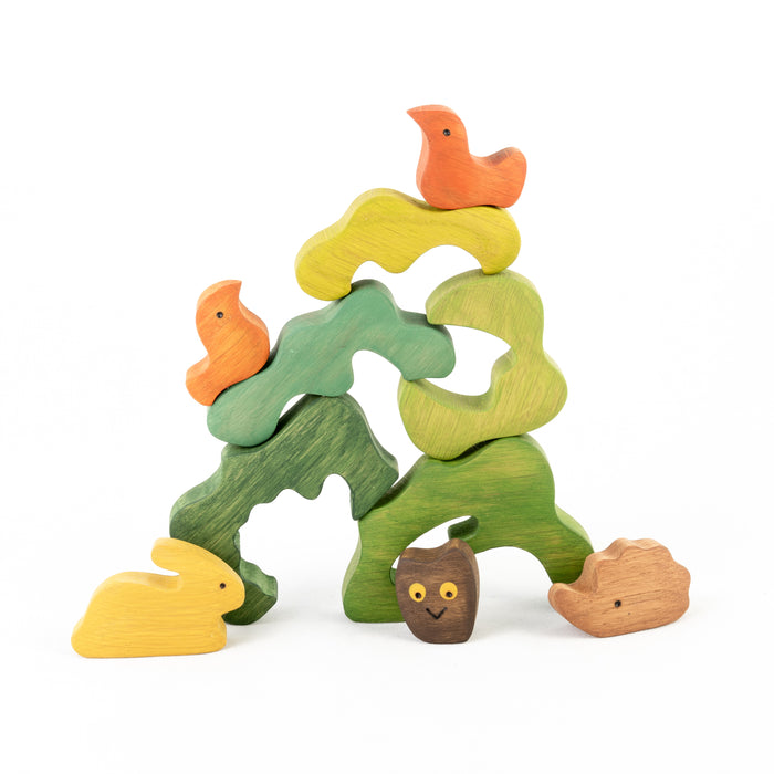 Wooden Hidden Animals Sculptural Blocks Puzzle - PoppyBabyCo