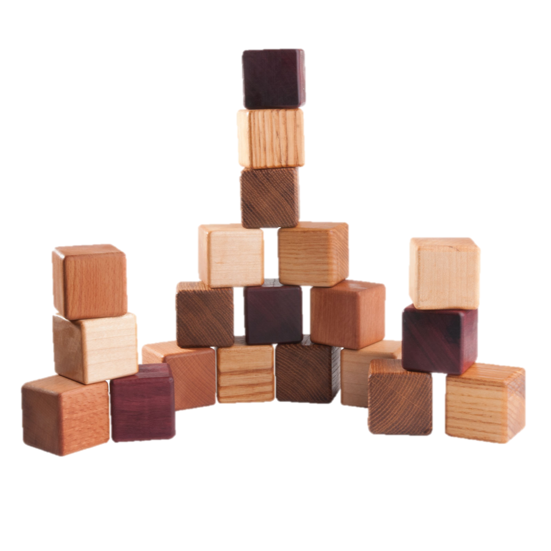 Classic Wooden Blocks for toddlers from 5 types of wood, 20- pieces -  PoppyBabyCo