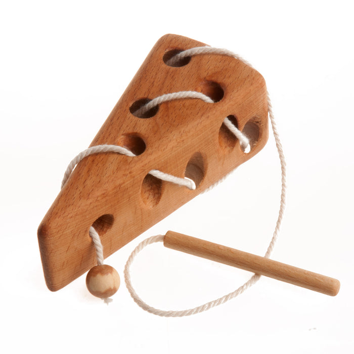 Wooden cheese lacing toy - PoppyBabyCo