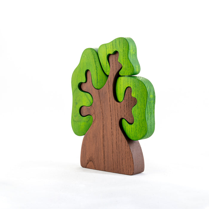 Wooden Tree with three crowns puzzle