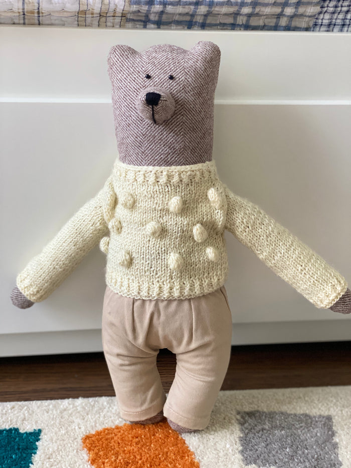 Handmade Stuffed Cloth Mom/Dad Bear - Dressed