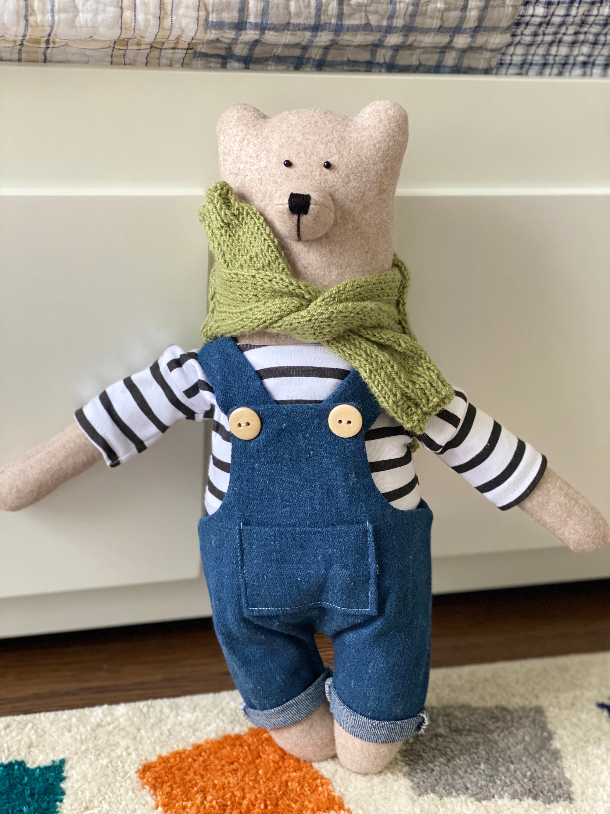 Handmade Toy Baby Bear, Teddy Bear Cloth Doll, Cotton Teddy Bears