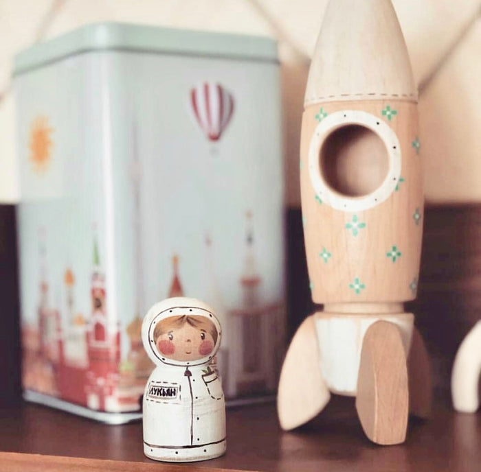 Handmade wooden Astronaut toy