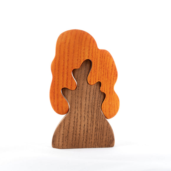 Wooden Autumn Oak Tree Puzzle - PoppyBabyCo