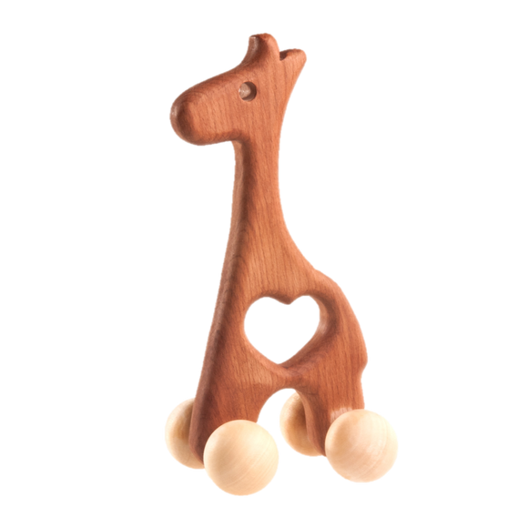 Wooden Giraffe Push toy - PoppyBabyCo