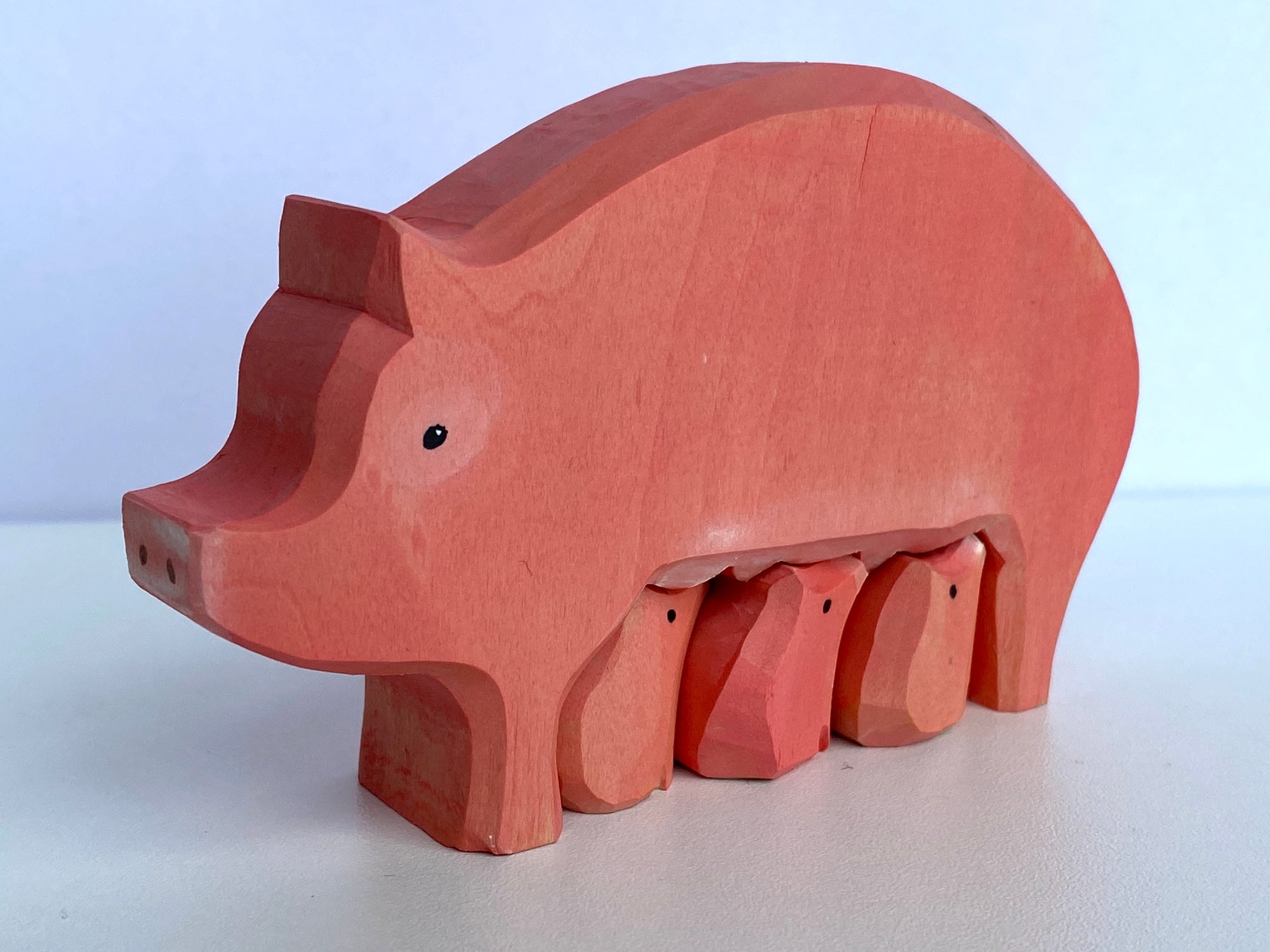 Kiva Store  Hand Carved Natural Wood Chopping Board - Happy Pig