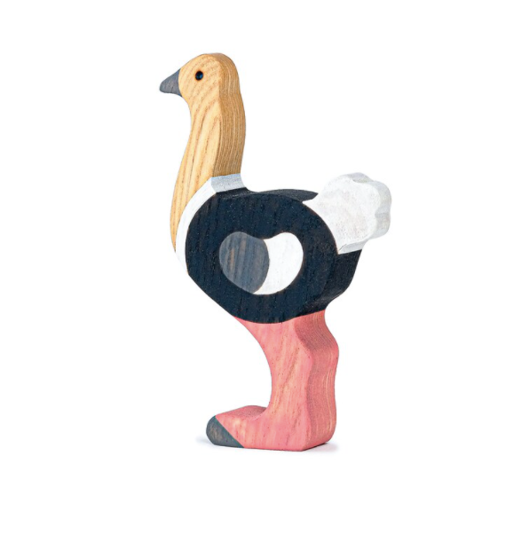 Handmade Wooden Ostrich Figurine