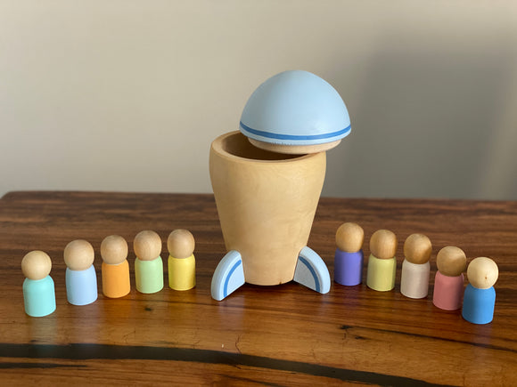 Rocket ship with Pastel Pegs