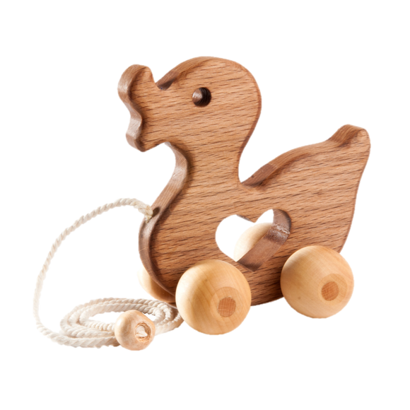 Wooden Duck Pull toy - PoppyBabyCo